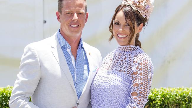 James Courtney and Carys Courtney in happier times at the Magic Millions Race day.