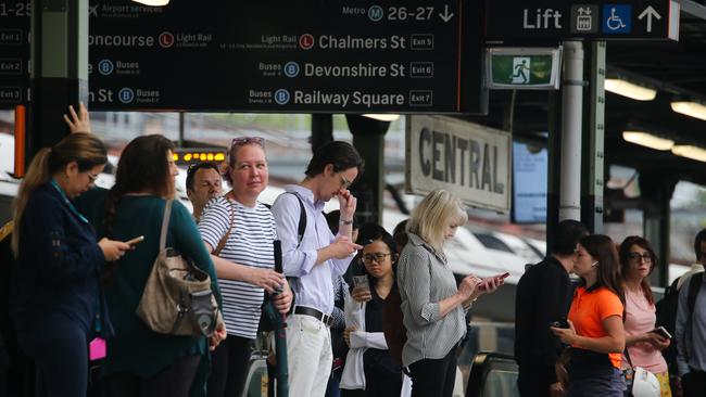 Frustrated commuters at Central Station on Wednesday. Picture: Newswire/ Gaye Gerard