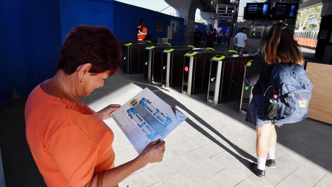 Commuters tap on at Noble Park Station. Picture: Jason Edwards