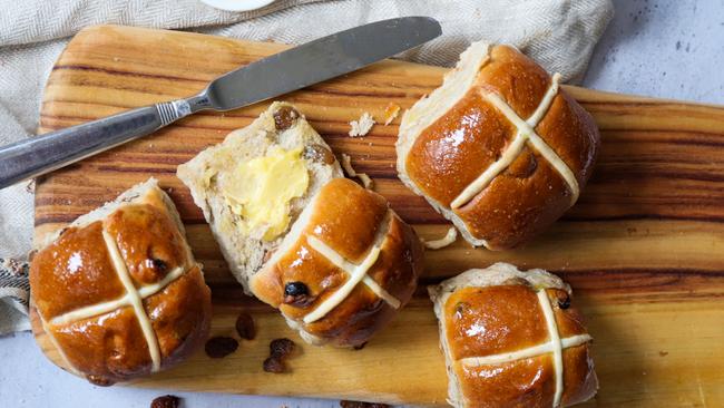 The Grumpy Baker’s traditional Hot Cross Buns. Picture: Jenifer Jagielski