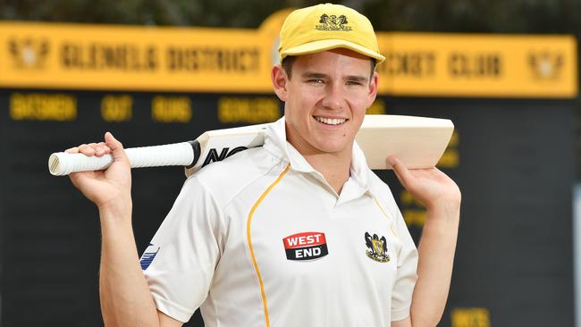 Glenelg batsman Jake Winter at Glenelg Oval. Picture: AAP/ Keryn Stevens