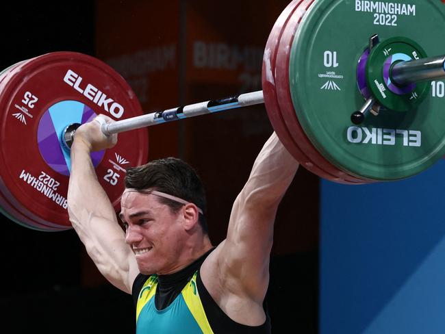 Kyle Bruce on his way to the silver medal. Picture: Darren Staples / AFP)