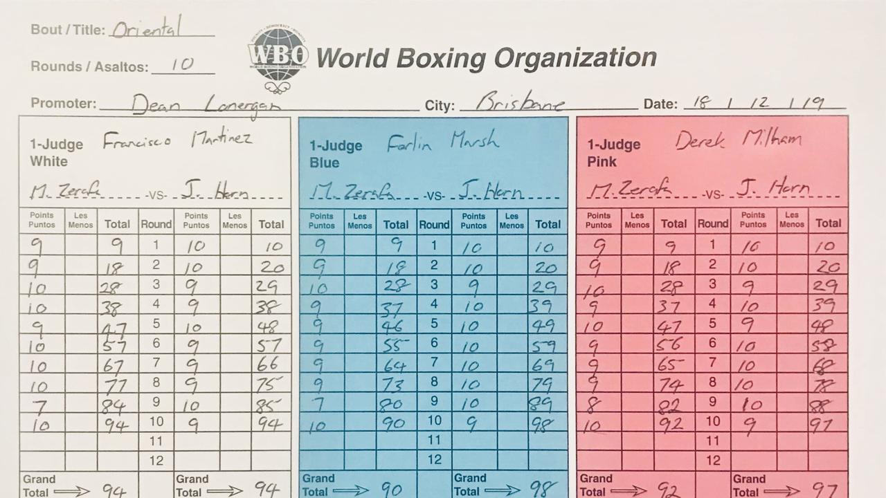 Jeff Horn v Michael Zerafa scorecard, judges scores, boxing news | The ...