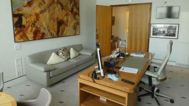 Linda Reynolds' ministerial office at Parliament House where Ms Higgins was found naked on the couch by a security guard. Picture: AFP