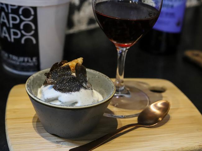 Hanpicked Wines’ truffle gelato with port. Picture: Jenifer Jagielski