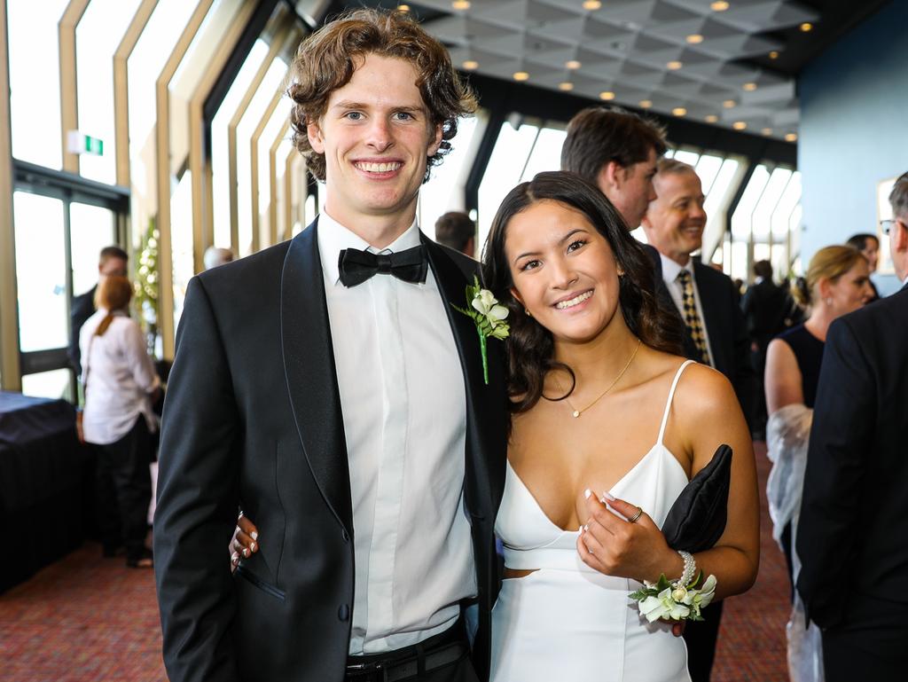 Harry Sillifant and Ella Chung at The Hutchins School leavers dinner. Picture: Mireille Merlet