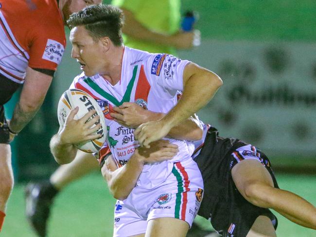 Robbie Butcher played a key role in Nightcliff’s first half lead over Sharks. Picture: Glenn Campbell