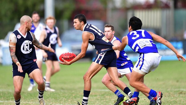 Matthew Johncock playing for Noarlunga in 2017. Picture: Keryn Stevens