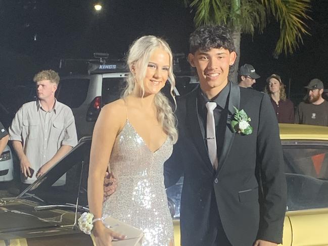 Students on the red carpet of the 2023 Xavier College School Formal at the Hervey Bay Boat Club