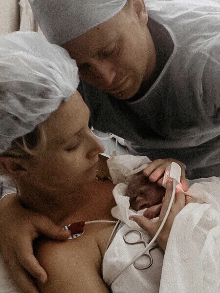 The Sheehans with their stillborn son, Beau, in 2014.