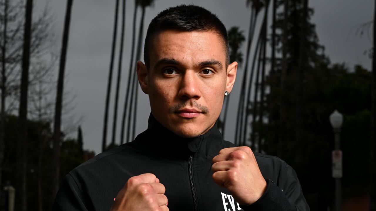 Australian boxing star Tim Tszyu in Los Angeles. Picture: No Limit Boxing