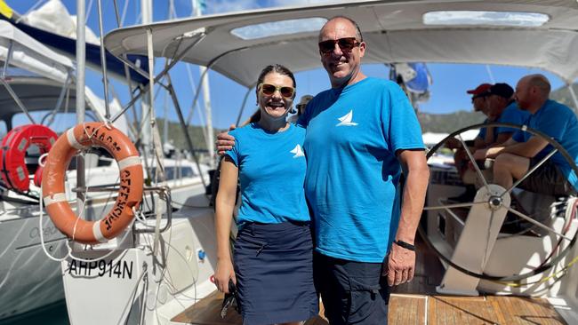 Jana Com and James Permezel aboard Charm Offensive for the 2023 SeaLink Magnetic Island Race Week.