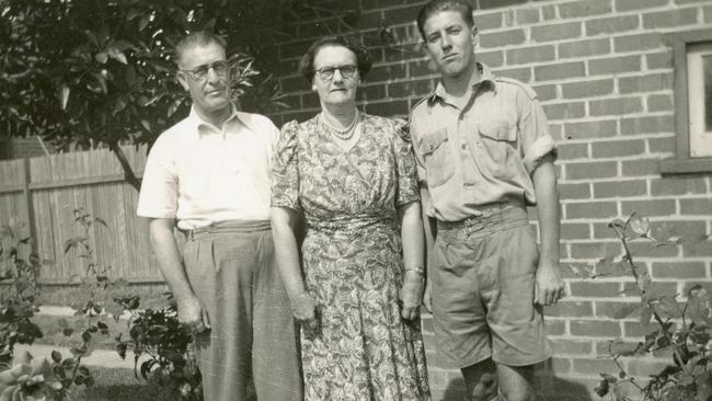 Warwick Meale with his parents Irene and Sydney.