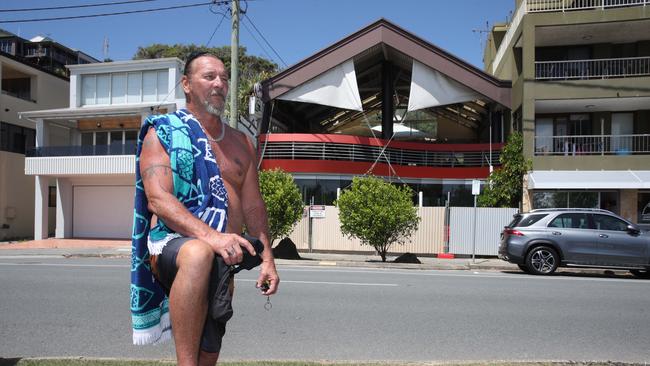 Locals speak up about about the planned redevelopment of the Elephant Rock Cafe. Sean Tate in front of the site. Picture Glenn Hampson