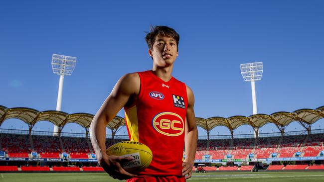 Queensland's launch of the revamped Victorian Football League season launch n at Metricon Stadium, Carrara. Alex Davies, Gold Coast Suns. Picture: Jerad Williams