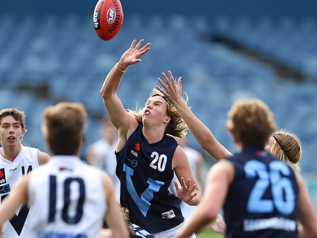 Jack Bytel climbs above a pack during an under-16 representative fixture.