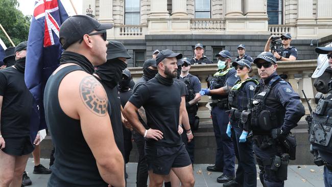 A secret recording revealed her shock at neo-Nazis attending the rally, denying any association. Picture: NCA NewsWire / David Crosling