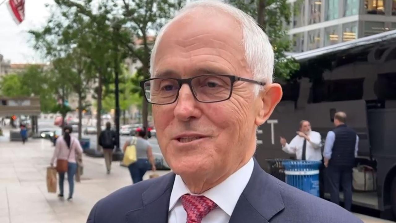 Former prime minister Malcolm Turnbull in Washington on Friday, where he told a US audience that voting independent could “thwart” the capture of the Liberal Party by forces opposed to climate change action. Picture: David Caird