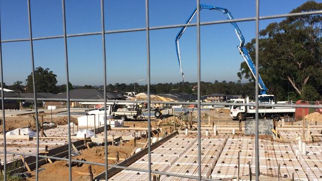 Housing construction at North Kellyville. Picture: Monique Cowper