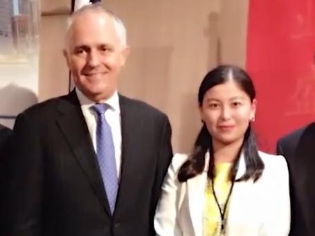 Former prime minister Malcolm Turnbull with Dong