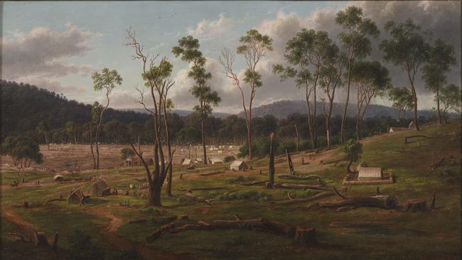 Eugene von Guérard, Golden Point Ballarat, and flat, with part of Black Hill as in July 1853, 1874. Oil on canvas. Gift of James Oddie, 1891. Collection of the Art Gallery of Ballarat