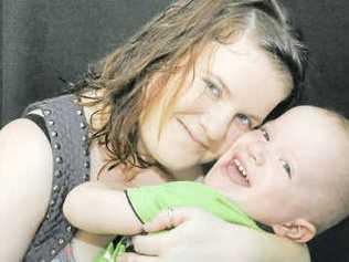 Alysha Wise with her now healthy son Tyler Kaplan who was born three months early. . Picture: Max Fleet