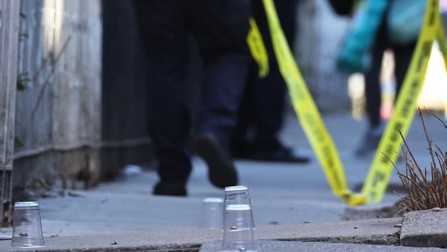 The crime scene of yet another shooting in New York City. Picture: Michael Santiago/Getty Images