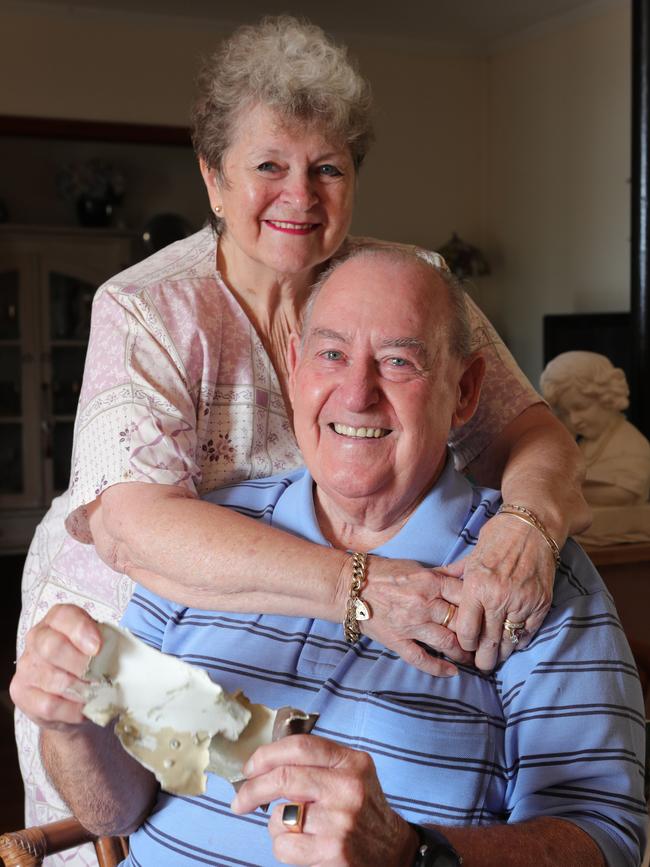 Ted Woodbry and his wife Colleen Woodbry at home. Picture Glenn Hampson