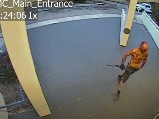 Ben Hoffmann outside NT Police's Peter McAulay Centre during his murderous shotgun rampage in June 2019.