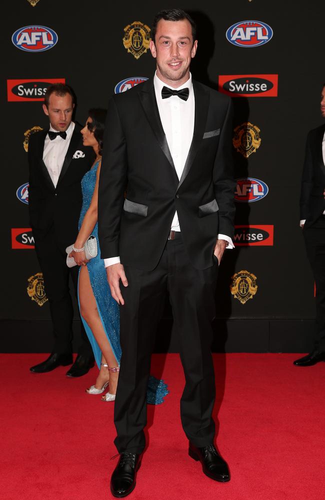 Todd Goldstein of North Melbourne arrives on the red carpet for the 2015 AFL Brownlow Medal presentation held at Crown Casino on Monday, September 28, 2015, in Melbourne, Victoria, Australia. Picture: Tim Carrafa