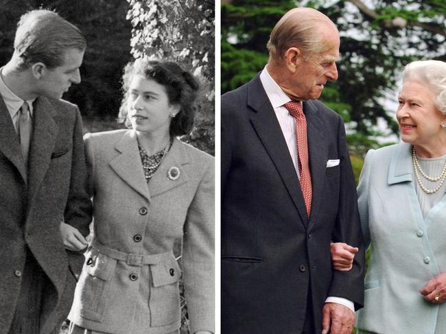 The late Prince Philip and the Queen in happy times. Picture: AFP