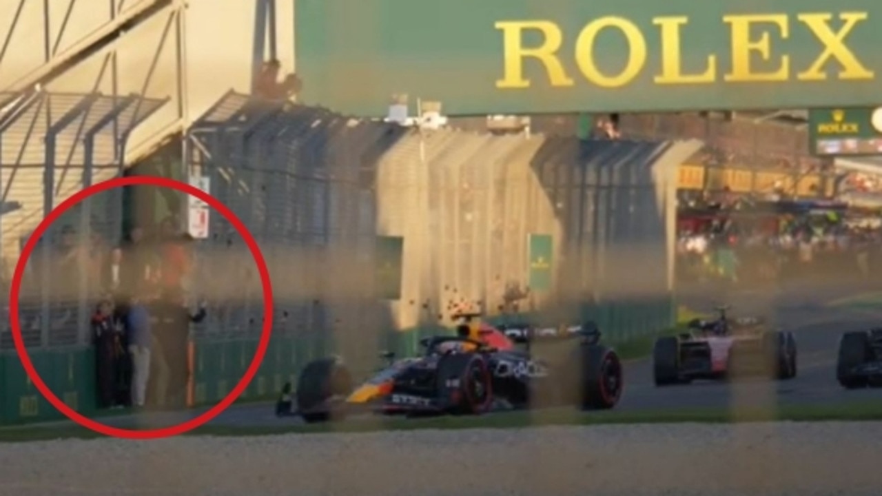 Fans on the track at the Aus GP