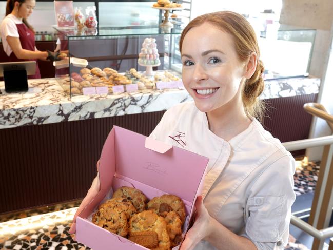 Brooke Saward, the Owner of Brooke Bakehouse, with best selling New York Cookie (Choc chip walnut) and Lotus Biscoff Cookie, her Cookie businesses are booming across Queensland with customers queuing down streets for the goods and others attracting customers from overseas just for a taste, Fortitude Valley, on Saturday 7th January 2023 - Photo Steve Pohlner