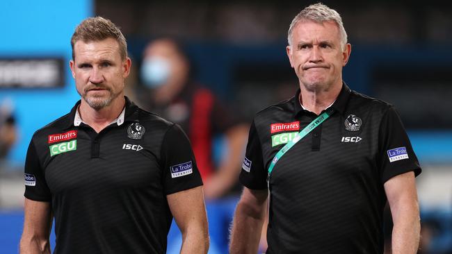 Buckley and Collingwood football manager Geoff Walsh have come under fire for the club’s brutal handling of its players. Picture: Michael Klein