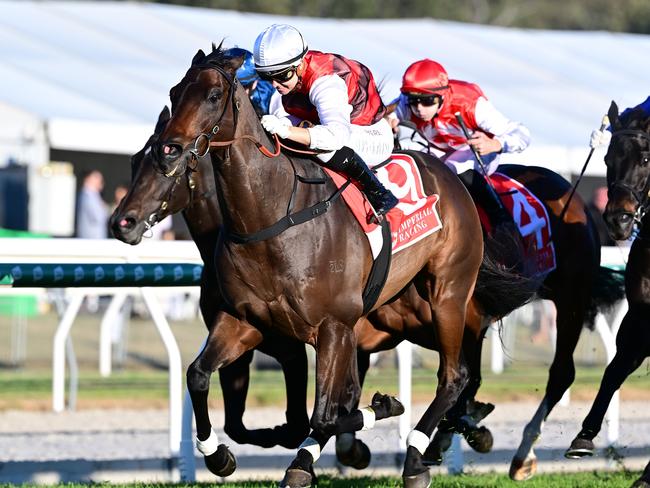 Jockey Cejay Graham combines with trainer Daniel Bowen to win the Ipswich Eye Liner Stakes aboard At Witz End. Picture: Grant Peters - Trackside Photography