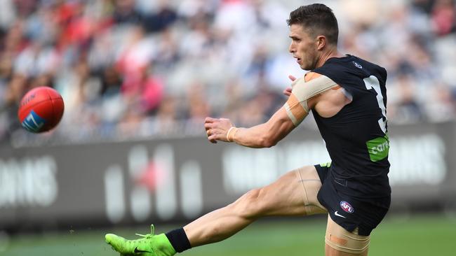 Marc Murphy’s Carlton is the No.1 kicking team in the league. Picture: AAP