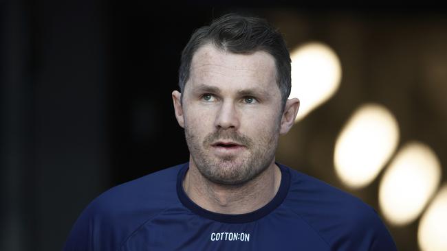 MELBOURNE, AUSTRALIA – MARCH 23: Patrick Dangerfield of the Cats walks out for warm-up before the round two AFL match between Carlton Blues and Geelong Cats at Melbourne Cricket Ground, on March 23, 2023, in Melbourne, Australia. (Photo by Daniel Pockett/Getty Images)