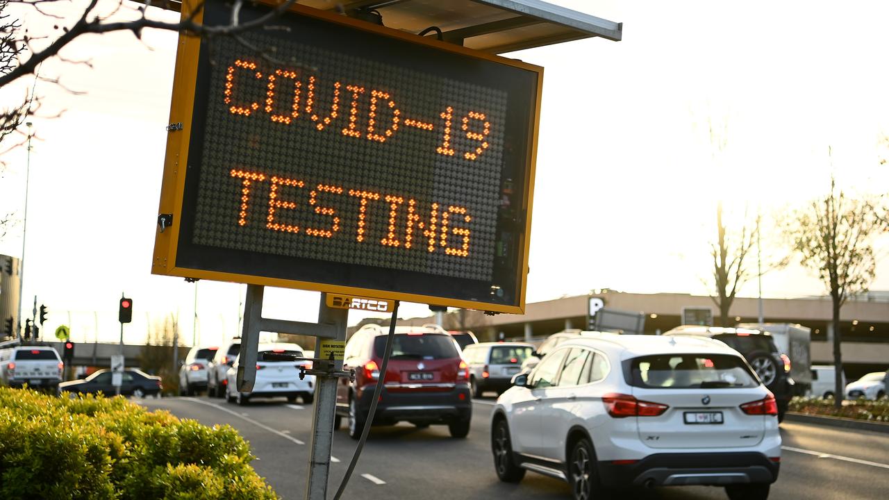 A testing blitz has been underway in Melbourne, where stage 3 restrictions are in place to try to slow the spread of coronavirus. Picture: Quinn Rooney/Getty Images