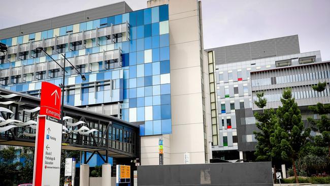 The Gold Coast University Hospital where the US actor Tom Hanks and his wife Rita Wilson were admitted for COVID-19. Picture: Patrick Hamilton/AFP