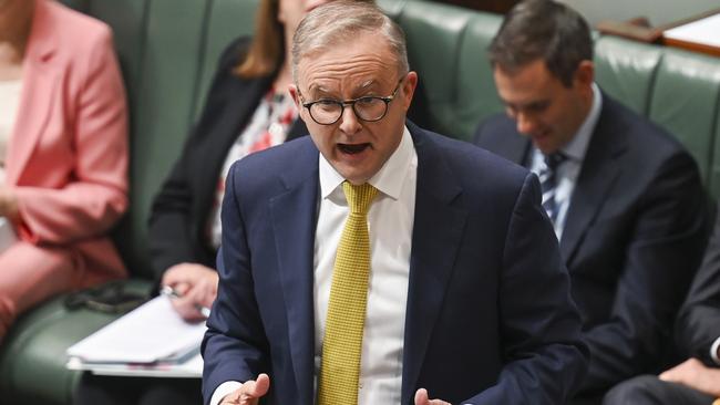 Anthony Albanese during question time in the House of Representatives on Wednesday. Picture: NCA NewsWire / Martin Ollman