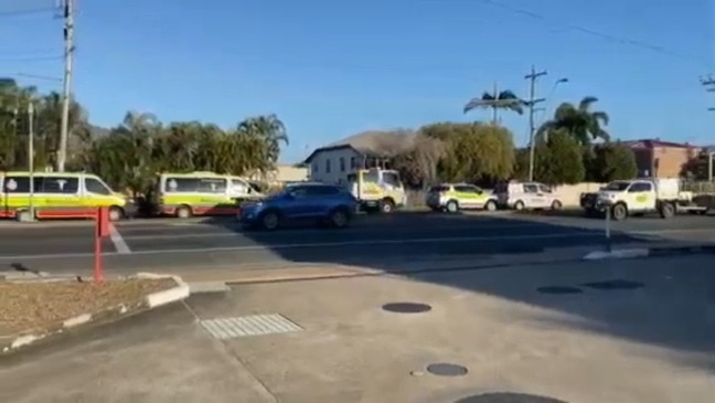 Two-vehicle crash blocks traffic on Nebo Road, West Mackay