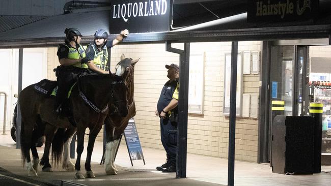 Police on the streets in Alice Spring. Picture: Liam Mendes / The Australian