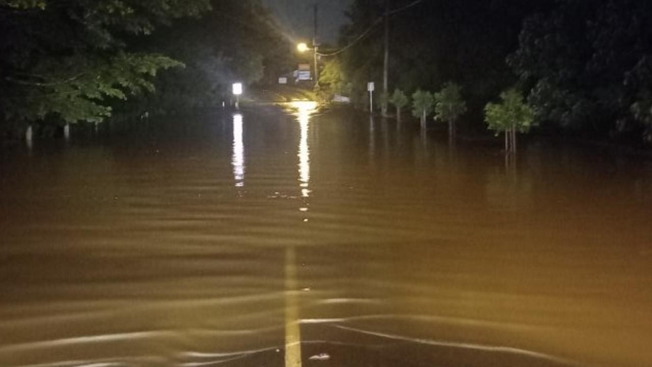 Coes Creek Road in Burnside, Nambour under water. Photo: Davey Bing