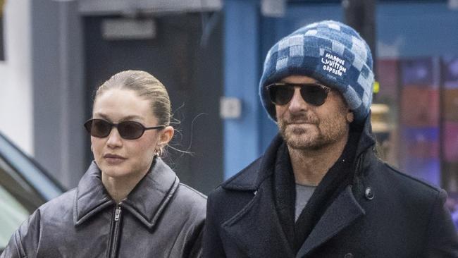 Gigi Hadid and Bradley Cooper are seen holding hands as they take a romantic stroll around London. Picture: GoffPhotos.com