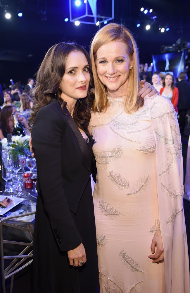 Winona Ryder and Laura Linney attend the 24th Annual Screen Actors Guild Awards at The Shrine Auditorium on January 21, 2018 in Los Angeles, California. Picture: Getty