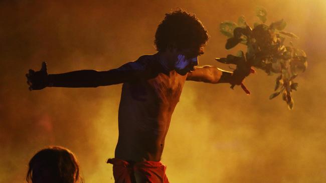 Indigenous dance will feature at the The UMI Arts Big Talk One Fire Cultural Festival on October 15. Astien Oui of Kuranda dances at the end of Day 2 of the Laura Quinkan Dance Festival, held outside of the township of Laura on the Cape York Peninsula in 2021. Picture: Brendan Radke