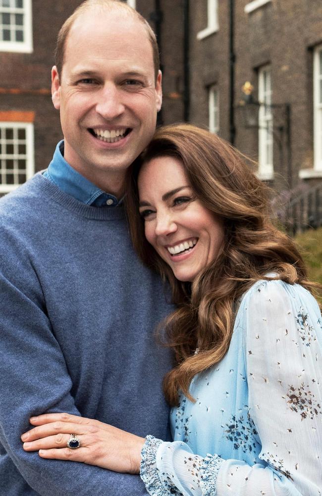 Britain's Prince William, Duke of Cambridge and Britain's Catherine, Duchess of Cambridge posing in a picture to celebrate their tenth wedding anniversary. Picture: Chris FLOYD / KENSINGTON PALACE / AFP