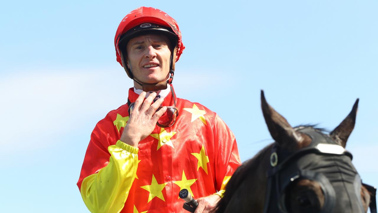 Zac Purton returns to scale after winning the Canterbury Stakes with Artorius. Picture: Jeremy Ng-Getty Images