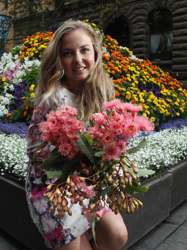 A giant pyramid of plants at the 2014 Living Colour display in Martin Place. Picture: Britta Campion