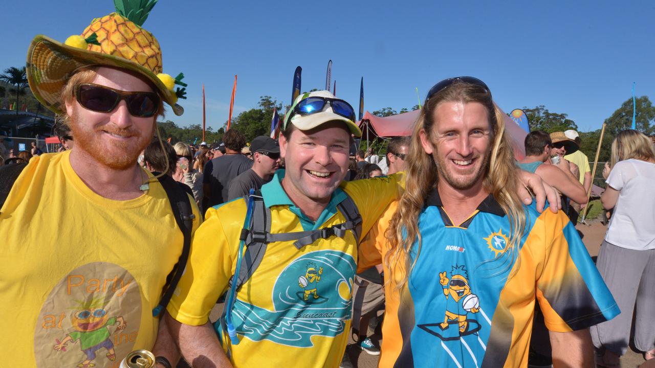 Mark Pullar, Hugh Jordan and Jamie Price at the Big Pineapple Music Festival in 2013. Picture: John McCutcheon